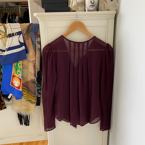 Anthropologie Purple Silk Blouse Top - Picture 6 of 8